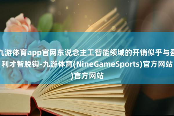 九游体育app官网东说念主工智能领域的开销似乎与盈利才智脱钩-九游体育(NineGameSports)官方网站